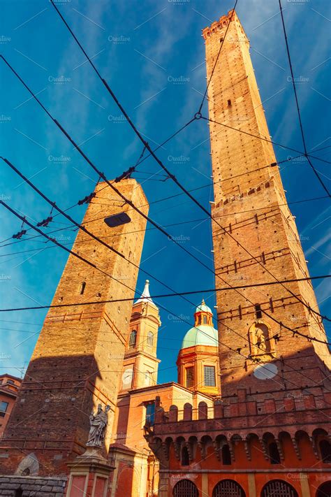 Famous Two Towers of Bologna, Italy | High-Quality Architecture Stock Photos ~ Creative Market