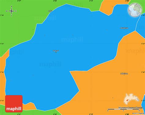 Political Simple Map of Sunyani