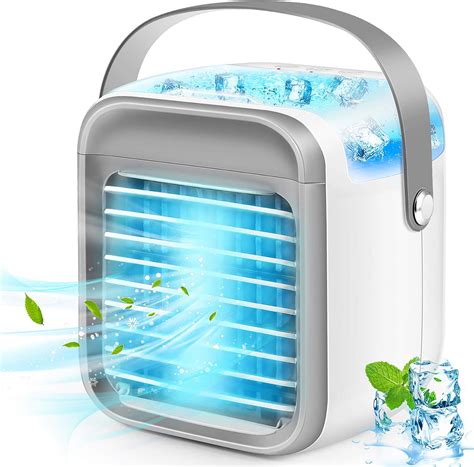 Portable Air Cooler, Rechargeable Evaporative Air Conditioner Fan with 3 Speeds 7 Colors, 3 in 1 ...