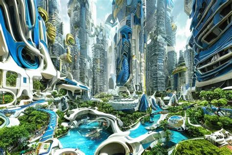 futuristic cyberpunk city with Singaporean lush garden | Stable Diffusion