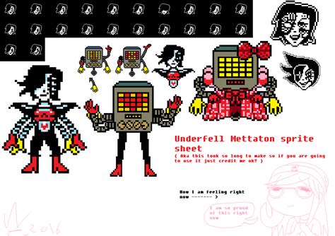 Underfell Mettaton sprite sheet by vendela12 on DeviantArt