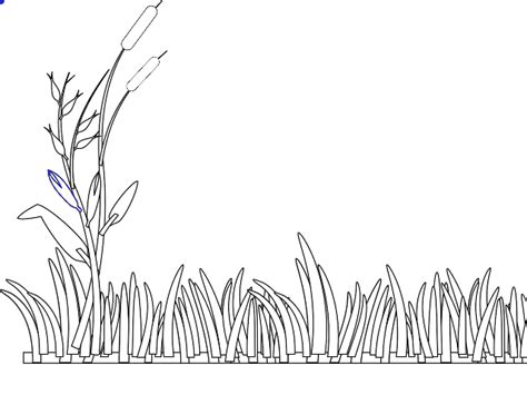 Grass Drawing Outline