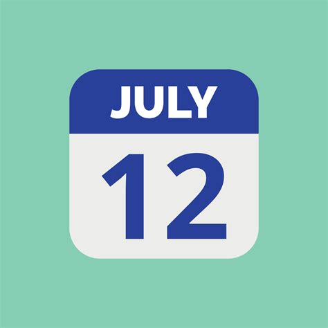 July 12 Calendar Date Icon 23203007 Vector Art at Vecteezy