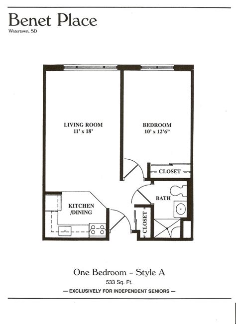 Great Photo of 1 Bedroom Apartment Floor Plan | 1 bedroom house plans ...