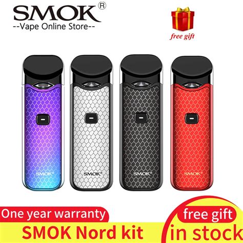 newest Smok Nord Pod vape Kit with 1100mAh Battery 3ML Cartridge mesh coil Electronic Cigarette ...