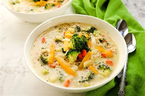 Healthy Chicken Broccoli Cheese Soup - Delightful E Made