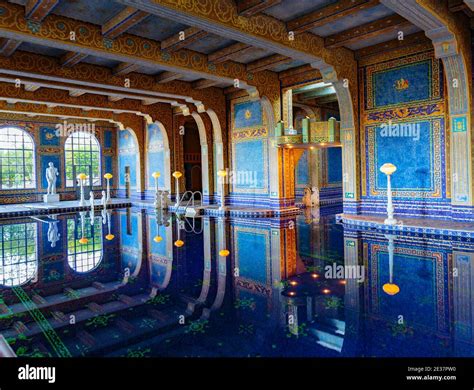 San Simeon, California, February 15, 2018: Hearst Castle construction ...