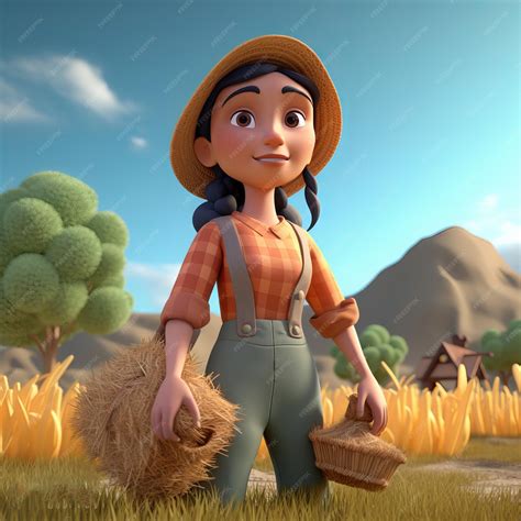 Premium AI Image | A Farmer Cartoon Character