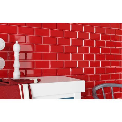 Mini Metro Red Wall Tile - Metro Wall Tiles from Tile Mountain