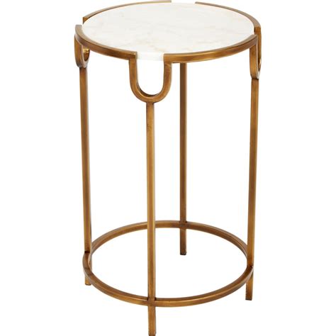 GOLD ACCENT TABLE WITH MARBLE TOP 16" – Home With Hechart