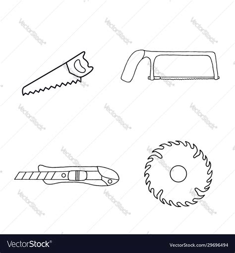 Set tools cutting tools Royalty Free Vector Image