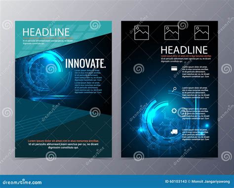 Business And Technology Brochure Design Template Vector Tri-fold Stock ...