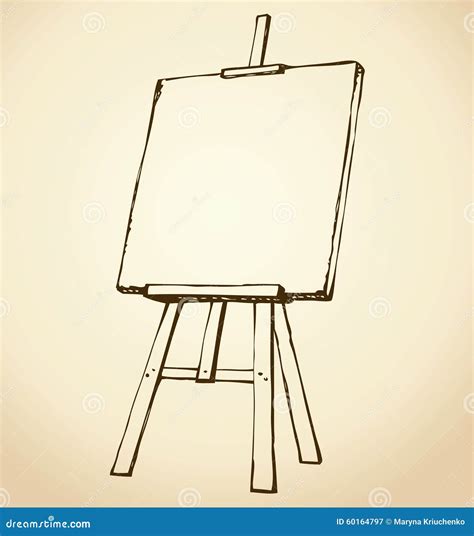 Easel. Vector sketch stock vector. Illustration of drawing - 60164797