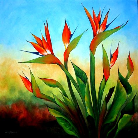 Download Exotic Flowers Painting On Canvas Plastic Art Royalty-Free Stock Illustration Image ...