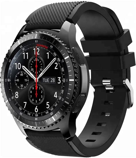 Amazon.com: Silicone Band Compatible with Samsung Galaxy Watch 46mm/Gear S3 Frontier, Classic ...