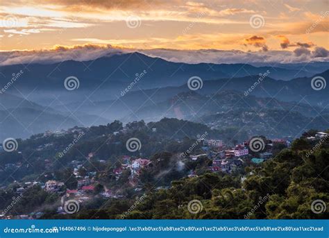 Sunrise at Mines View Park, Baguio, Philippines Stock Photo - Image of panorama, orange: 164067496