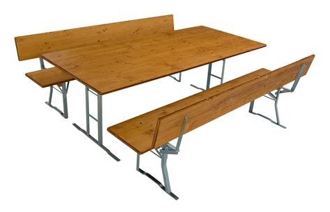 Table and benches set XXL extra wide benches with backrest