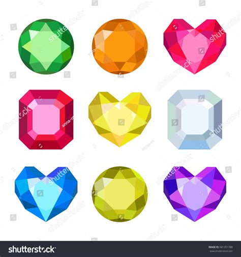 Gems Isolated On White Background Vector Stock Vector (Royalty Free ...