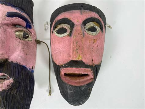 Pair Of Wooden Handmade Masks
