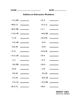 Addition and Subtraction of Signed Integers: 100 Worksheets by Regis Smith