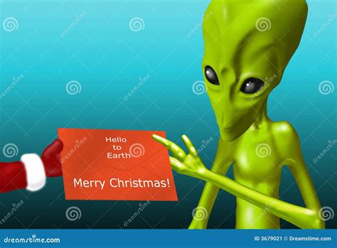 Alien Christmas stock illustration. Illustration of card - 3679021