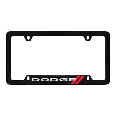 Dodge Logo Black Coated Metal Bottom Engraved License Plate Frame ...