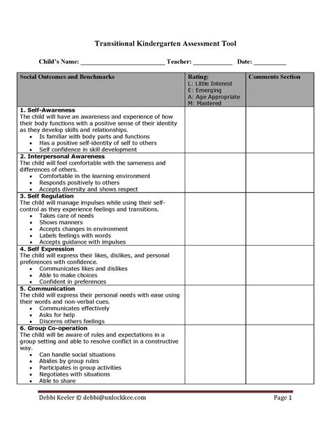 Transitional Kindergarten Assessment Tool | California Kindergarten ...