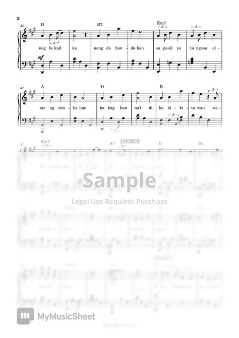 SunKissed Lola - Pasilyo (piano sheet music) Sheets by Mel's Music Corner