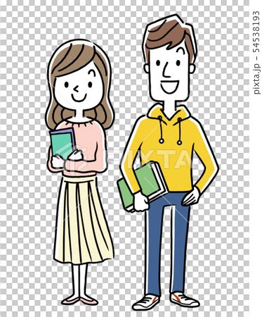 Smiling men and women, college students, students - Stock Illustration ...