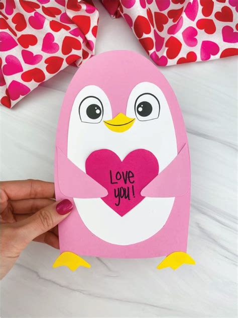 Penguin Valentine Craft For Kids [Free Template] | Valentine crafts for kids, Valentines for ...