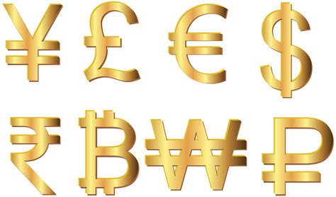 Currency Symbols Transparent Clip Art Image | Gallery Yopriceville - High-Quality Free Images ...