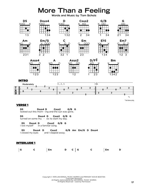 More Than A Feeling Sheet Music | Boston | Really Easy Guitar