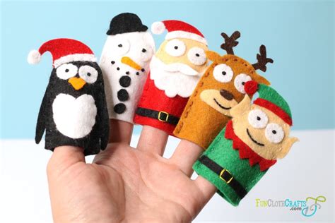 Christmas Finger Puppets [FREE PATTERN] | Fun Cloth Crafts - Felt Craft Patterns