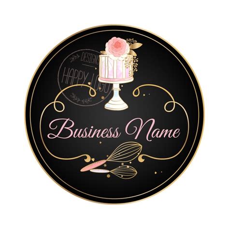 DIGITAL Custom Logo Design Whisk Cake Logo Bakery Logo Pink | Etsy