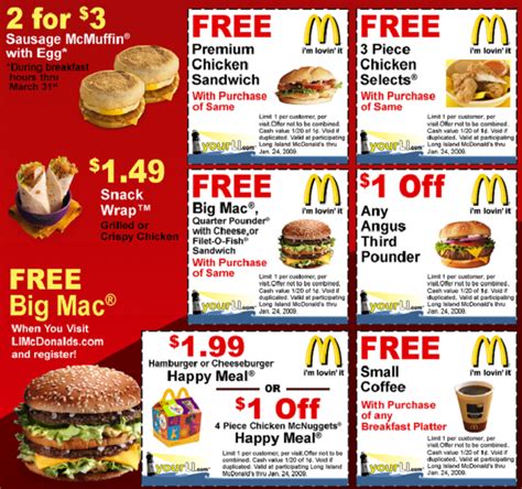 McDonalds Specials, Meal Deals, Coupons - October 2024