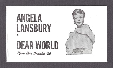 Angela Lansbury DEAR WORLD Jerry Herman Milo O'Shea Theatre Ticket ...