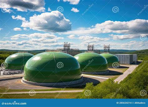 Green Hydrogen Storage Tanks in Renewable Energy Facility Stock ...