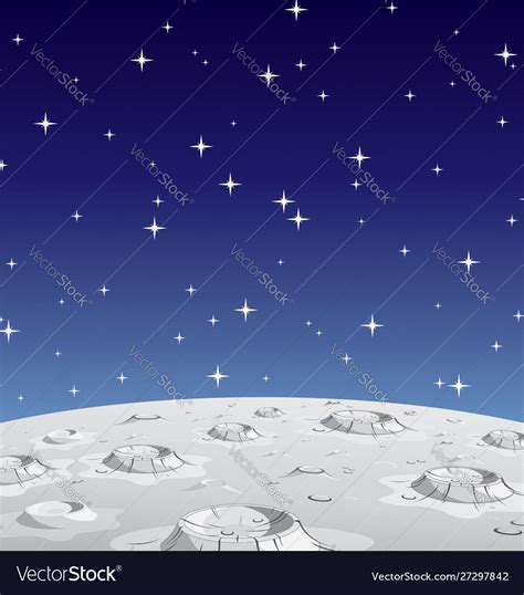 Moon lunar surface with craters Royalty Free Vector Image