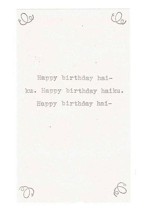 Happy Birthday Haiku Card Funny Birthday Card Poetry Writer - Etsy Canada | Birthday humor ...