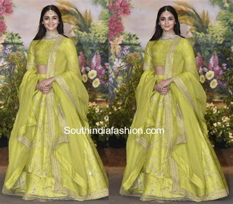 Alia Bhatt in Sabyasachi at Sonam Kapoor's Wedding Reception – South India Fashion