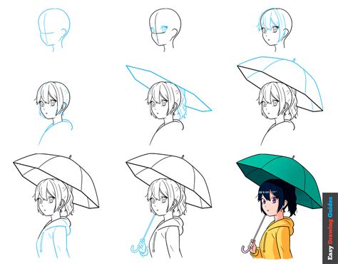 How to Draw an Anime Girl in the Rain - Easy Step by Step Tutorial