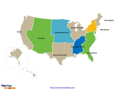 USA_Census_division_Map - Free PowerPoint Template