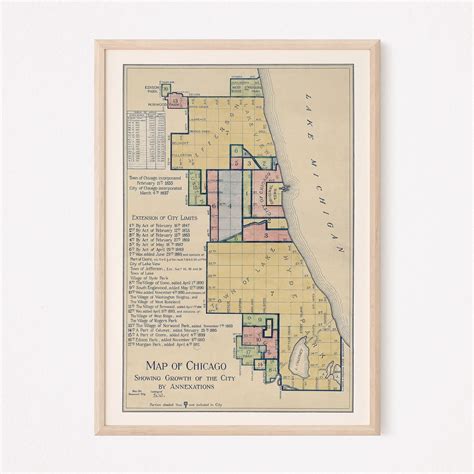 CHICAGO VINTAGE MAP Retro Map of Chicago Antique Chicago - Etsy