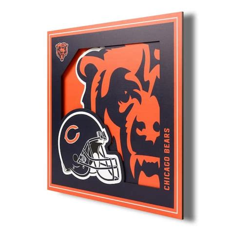 NFL Chicago Bears 3D Logo Series Wall Art - 12x12 2507279 - The Home Depot