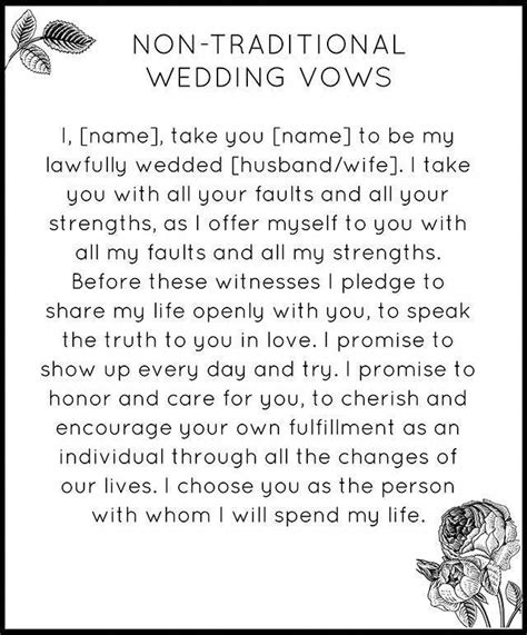 Modern Non-Traditional Wedding Vows | Traditional wedding vows ...