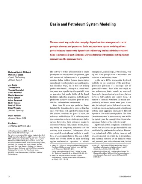 (PDF) Basin and petroleum system modeling