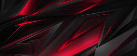 Black, Red, Abstract, Polygon, 3d, 4k, - Red Gaming Wallpaper 4k - 3840x1600 Wallpaper - teahub.io