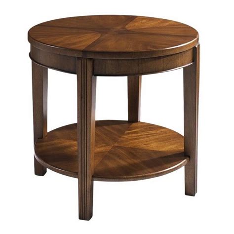Somerton Home Furnishings Wood Blend Golden Brown Round End Table at Lowes.com