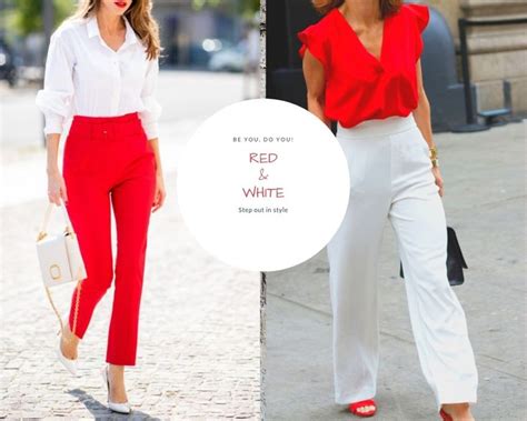 Red & white office style | Red and white outfits, Red outfits for women ...