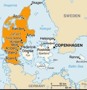 Jutland -- Denmark's Historic and Popular Penninsula: Jutland (orange) Helsingor, Denmark Map ...